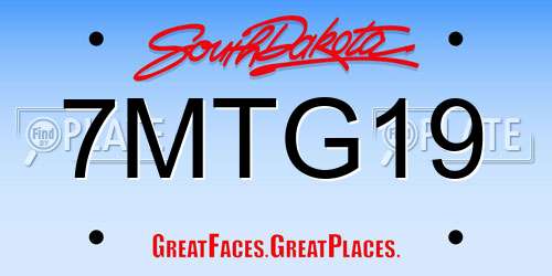 7MTG19 South Dakota License Plate