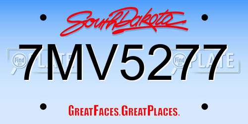 7MV5277 South Dakota License Plate