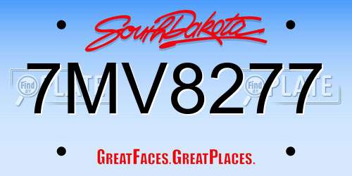 7MV8277 South Dakota License Plate