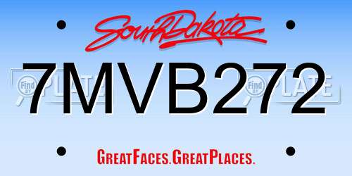 7MVB272 South Dakota License Plate