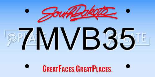 7MVB35 South Dakota License Plate