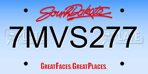7MVS277 South Dakota License Plate