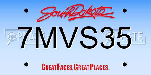 7MVS35 South Dakota License Plate
