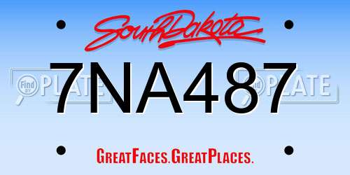 7NA487 South Dakota License Plate