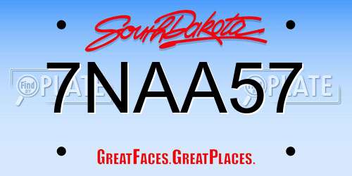 7NAA57 South Dakota License Plate