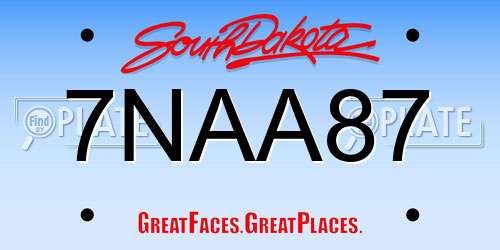 7NAA87 South Dakota License Plate