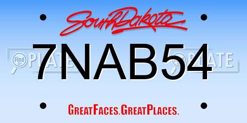 7NAB54 South Dakota License Plate