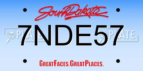7NDE57 South Dakota License Plate