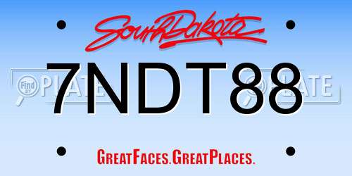 7NDT88 South Dakota License Plate