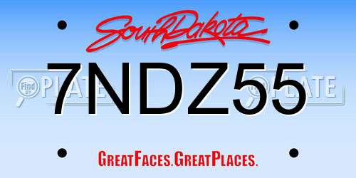 7NDZ55 South Dakota License Plate