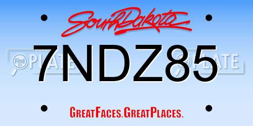 7NDZ85 South Dakota License Plate