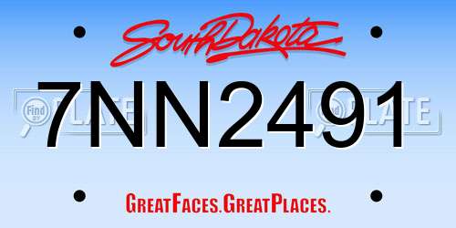 7NN2491 South Dakota License Plate