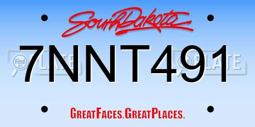 7NNT491 South Dakota License Plate