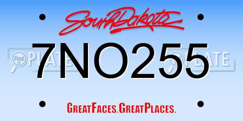 7NO255 South Dakota License Plate