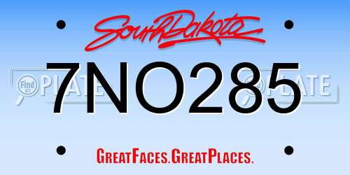 7NO285 South Dakota License Plate