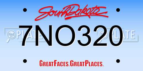 7NO320 South Dakota License Plate