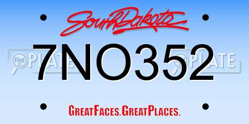 7NO352 South Dakota License Plate