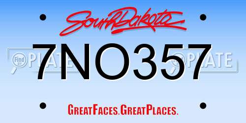 7NO357 South Dakota License Plate