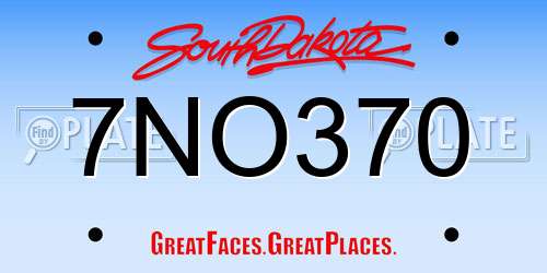 7NO370 South Dakota License Plate