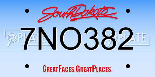 7NO382 South Dakota License Plate