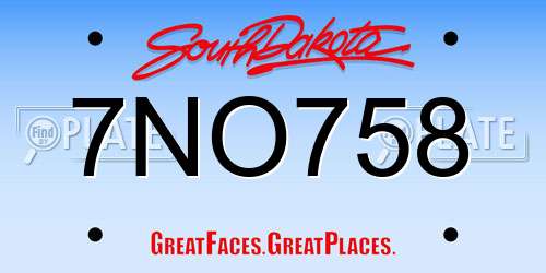 7NO758 South Dakota License Plate