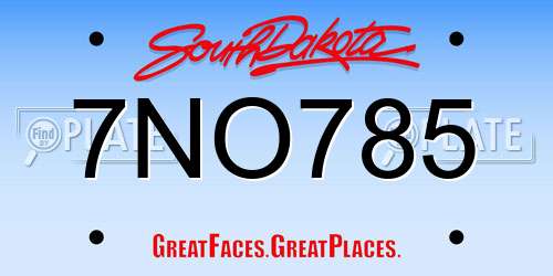 7NO785 South Dakota License Plate