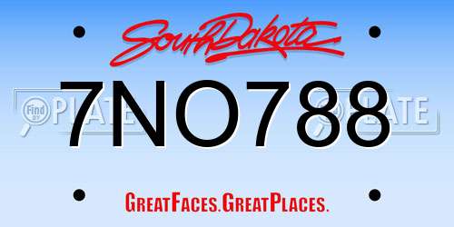7NO788 South Dakota License Plate