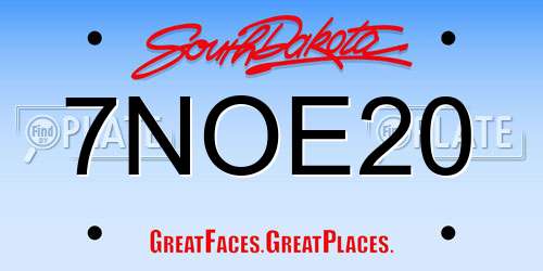 7NOE20 South Dakota License Plate
