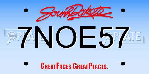 7NOE57 South Dakota License Plate