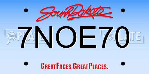 7NOE70 South Dakota License Plate