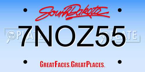 7NOZ55 South Dakota License Plate