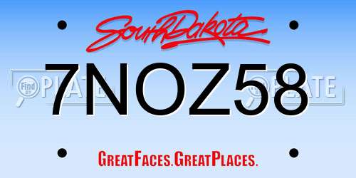 7NOZ58 South Dakota License Plate