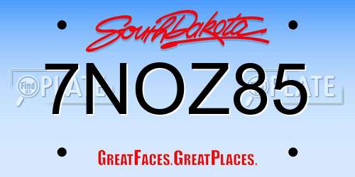 7NOZ85 South Dakota License Plate