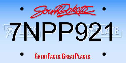 7NPP921 South Dakota License Plate