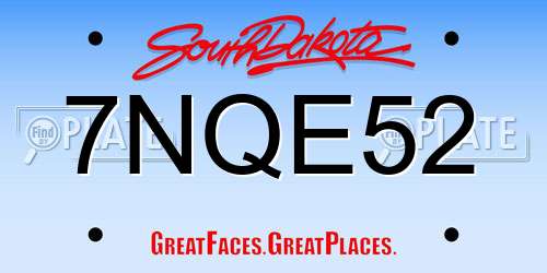 7NQE52 South Dakota License Plate