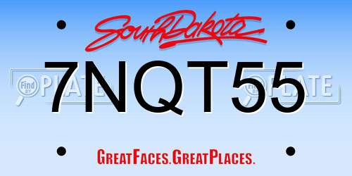 7NQT55 South Dakota License Plate