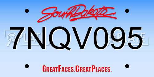 7NQV095 South Dakota License Plate