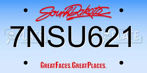 7NSU621 South Dakota License Plate