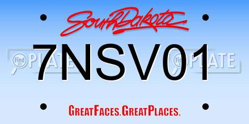 7NSV01 South Dakota License Plate