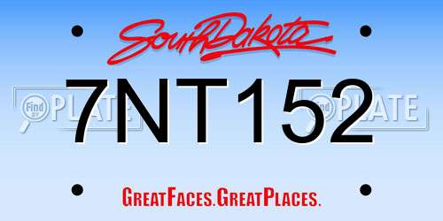 7NT152 South Dakota License Plate