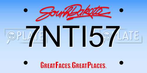 7NTI57 South Dakota License Plate