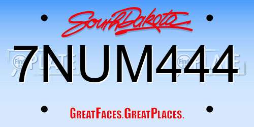 7NUM444 South Dakota License Plate