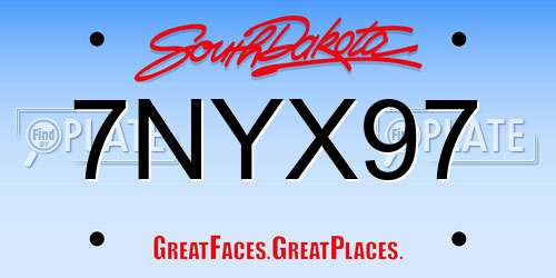 7NYX97 South Dakota License Plate