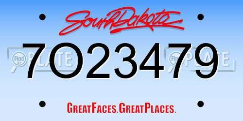 7O23479 South Dakota License Plate