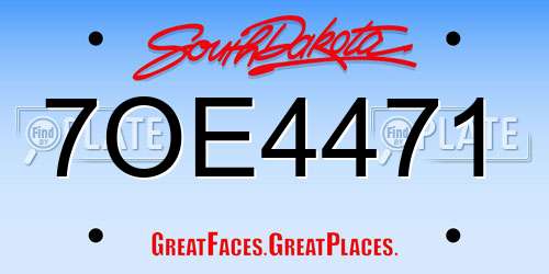 7OE4471 South Dakota License Plate