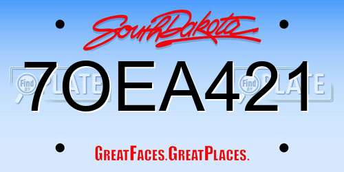 7OEA421 South Dakota License Plate
