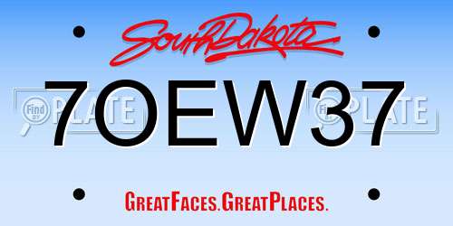 7OEW37 South Dakota License Plate