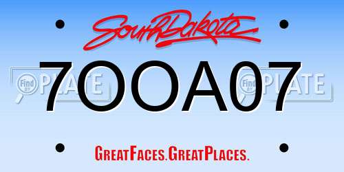 7OOA07 South Dakota License Plate