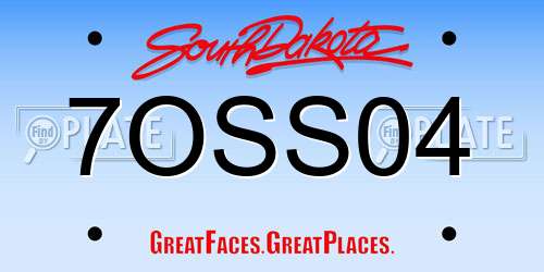 7OSS04 South Dakota License Plate
