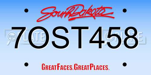 7OST458 South Dakota License Plate